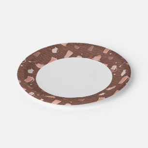 Patroon met elementen in verband met koffie papieren bordje