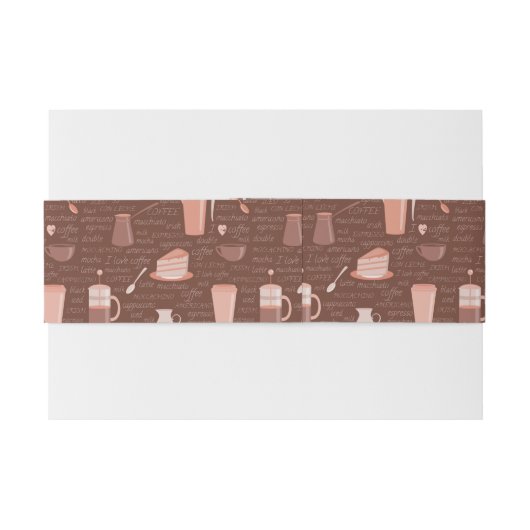 Patroon met elementen in verband met koffie uitnodigingen wikkel (Achterkant Voorbeeld)