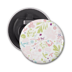 patroon met florale weergave button flesopener