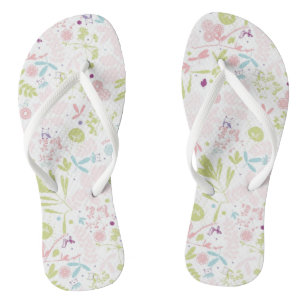 patroon met florale weergave teenslippers