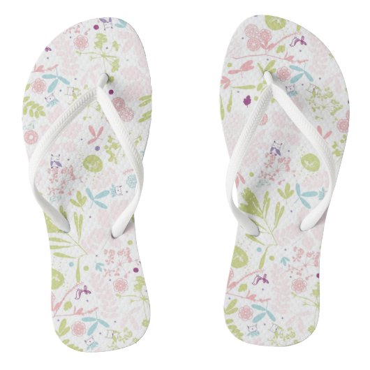 patroon met florale weergave teenslippers (Voetbed)