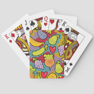 Patroon met fruit en groenten pokerkaarten
