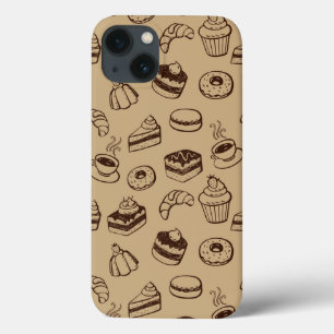 Patroon met gebak, desserts en bakkerij iPhone 13 hoesje