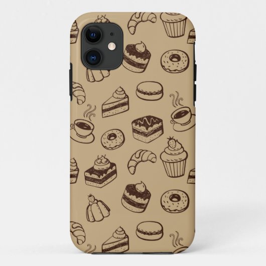 Patroon met gebak, desserts en bakkerij Case-Mate iPhone case (Achterkant)