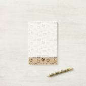 Patroon met gebak, desserts en bakkerij post-it® notes (Op bureau)