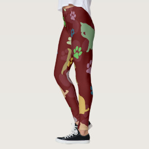 Patroon met gekleurde katten verven afdrukken leggings