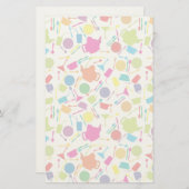 Patroon met gekleurde keukenspullen briefpapier (Voorkant / Achterkant)
