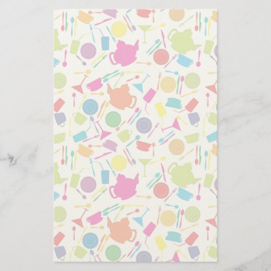 Patroon met gekleurde keukenspullen briefpapier (Voorkant)