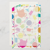 Patroon met gekleurde keukenspullen briefpapier (Voorkant / Achterkant)