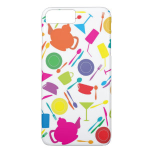 Patroon met gekleurde keukenspullen 	iPhone 8 plus / 7 plus hoesje