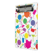 Patroon met gekleurde keukenspullen mini klembord (Angled2)