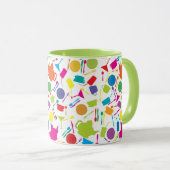 Patroon met gekleurde keukenspullen mok (Voorkant rechts)