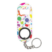 Patroon met gekleurde keukenspullen sleutelhanger flessenopener (Achterkant)