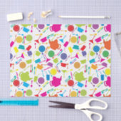Patroon met gekleurde keukenspullen tissuepapier (Craft)
