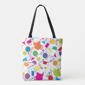 Patroon met gekleurde keukenspullen tote bag (Achterkant)
