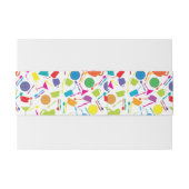 Patroon met gekleurde keukenspullen uitnodigingen wikkel (Achterkant Voorbeeld)