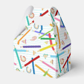 Patroon met gekleurde pennen bedankdoosjes