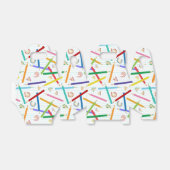 Patroon met gekleurde pennen bedankdoosjes