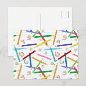 Patroon met gekleurde pennen briefkaart (Voorkant / Achterkant)