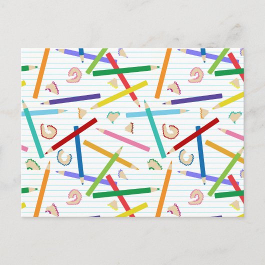 Patroon met gekleurde pennen briefkaart (Voorkant)