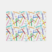 Patroon met gekleurde pennen fleece deken (Voorkant (Horizontaal))