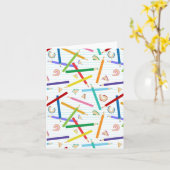 Patroon met gekleurde pennen kaart (Gele Bloem)