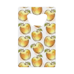 Patroon met gele appel kredietkaart flessenopener