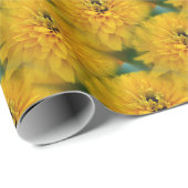 Patroon met gele Daisy Flower Natuur Cadeaupapier (Rol Hoek)