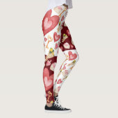 Patroon met gemengde harten en sleutels leggings (Rechts)