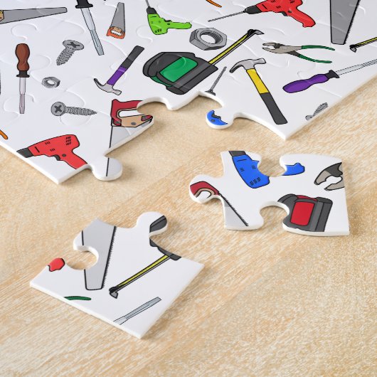 Patroon met gereedschap en illustraties van hardwa legpuzzel (Zijkant)