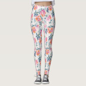 Patroon met geschilde Rozen Leggings (Voorkant)