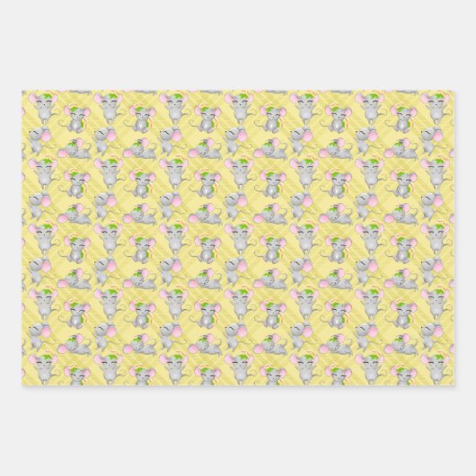 patroon met getild muizen inpakpapier vel (Voorkant 3)