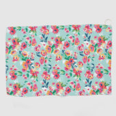 Patroon met geverfde bloemen golfhanddoek (Horizontaal)