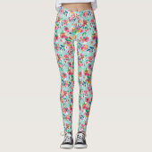 Patroon met geverfde bloemen leggings (Voorkant)