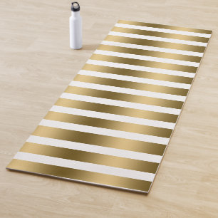 Patroon met Gold & White Stripes Yogamat