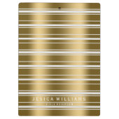 Patroon met gouden en witte strepen klembord (Achterkant)
