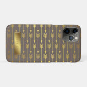Patroon met goudpijlen op Taupe Faux Gold Foil Case-Mate iPhone Case (Achterkant (horizontaal))