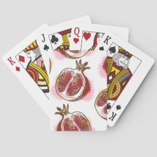 Patroon met granaatappel pokerkaarten