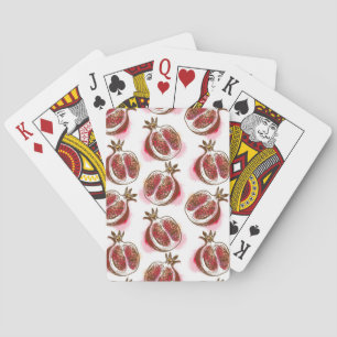 Patroon met granaatappel pokerkaarten
