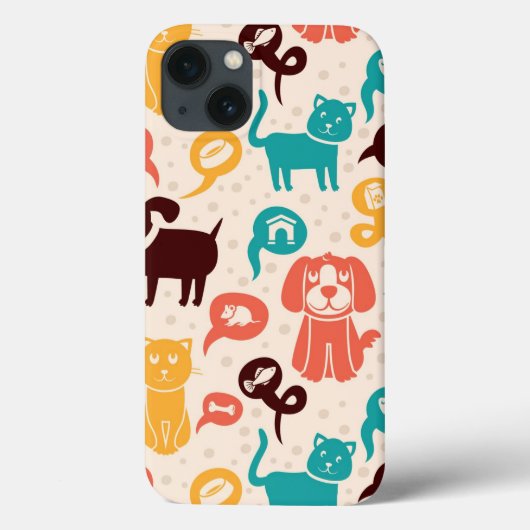 Patroon met grappige katten en honden Case-Mate iPhone case (Achterkant)