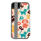 Patroon met grappige katten en honden incipio iPhone portemonnee hoesje (Agenda Achterkant)