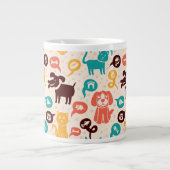 Patroon met grappige katten en honden jumbo mok (Voorkant)