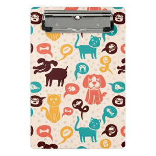 Patroon met grappige katten en honden mini klembord