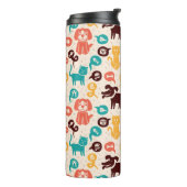 Patroon met grappige katten en honden thermosbeker (Gedraaid links)