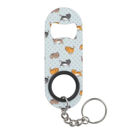patroon met grappige katten mini flessenopener (Achterkant)
