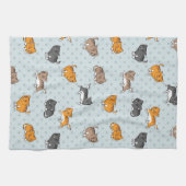 patroon met grappige katten theedoek (Horizontaal)