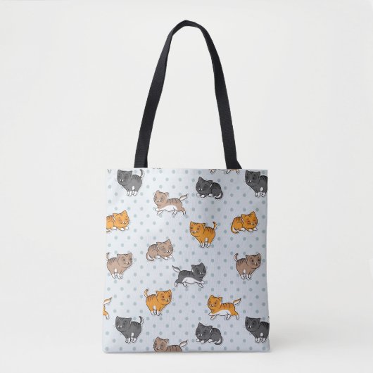 patroon met grappige katten tote bag (Voorkant)