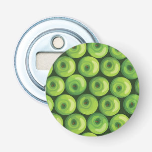 Patroon met groene appels button flesopener
