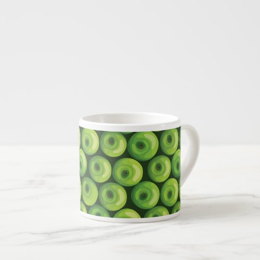 Patroon met groene appels espresso kop (Voorkant rechts)