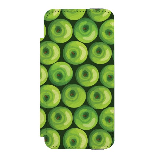 Patroon met groene appels incipio iPhone portemonnee hoesje (Voorkant Agenda)